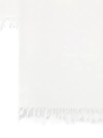 Faliero Sarti White Dianetta Scarf In Cashmere And Silk In White