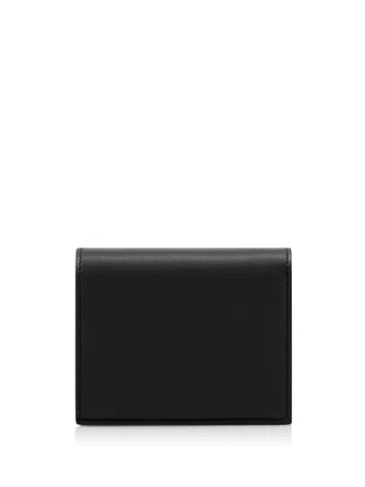 Tom Ford Natural Grain Leather Padlock Compact Wallet In Black