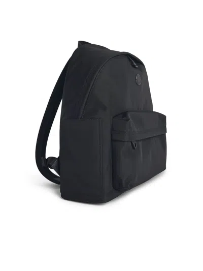 Moncler Pierrick Nylon Backpack Large Front Pocket In Black