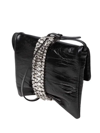 Jimmy Choo Clutch Bag In Metallic Leather With A Vintage Effect In Black