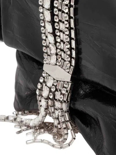 Jimmy Choo Clutch Bag In Metallic Leather With A Vintage Effect In Black