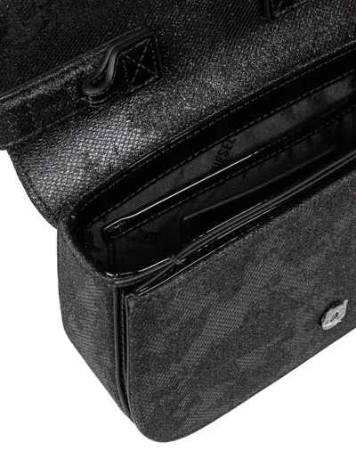 Diesel 1dr-iconic 1dr Bag In Glitter-camo Lurex In Black