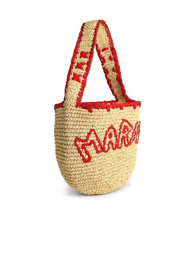 Marni Borsa A Spalla Nassa Piccola In Rafia Donna In Sand