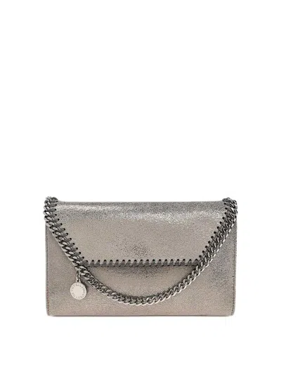 Stella Mccartney Chain Wallet Falabella Bag With Strap In Gray