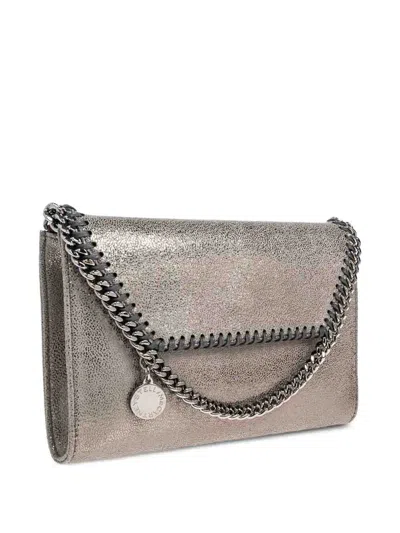 Stella Mccartney Chain Wallet Falabella Bag With Strap In Gray