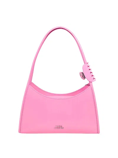 Marc Jacobs The Claw Clip Shoulder Bag In Brushed Leather Color Pink In Nude