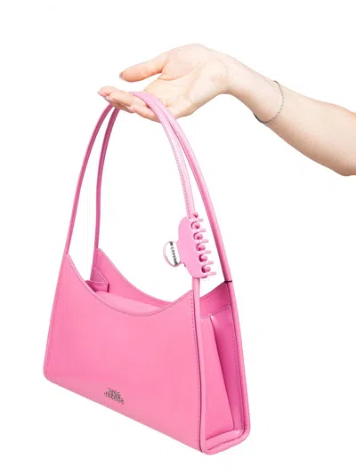 Marc Jacobs The Claw Clip Shoulder Bag In Brushed Leather Color Pink In Nude