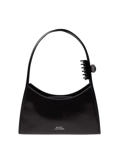 Marc Jacobs Glam Claw Clip Leather Shoulder Bag In Black