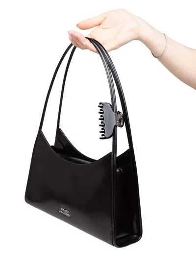 Marc Jacobs Glam Claw Clip Leather Shoulder Bag In Black