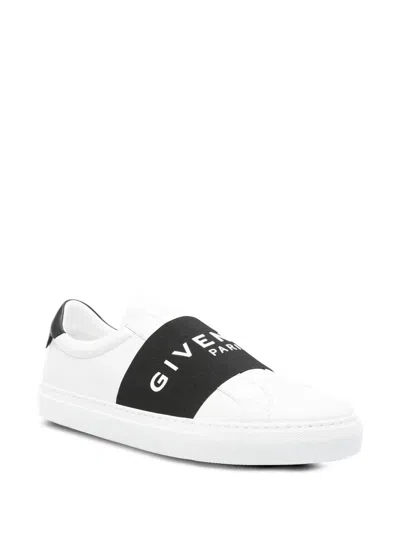 Givenchy Urban Street Leather Sneakers With Elastic Band In White