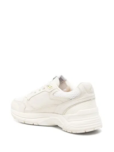 Autry Hyperway Sneakers In Whisper White Laminated Leather And Mesh In Neutral