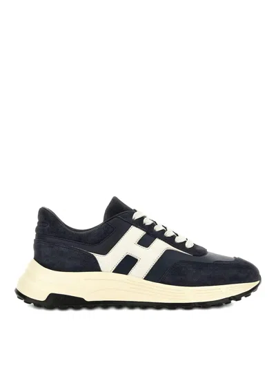 Hogan Hyperlight Suede And Nappa Leather Sneakers In Black