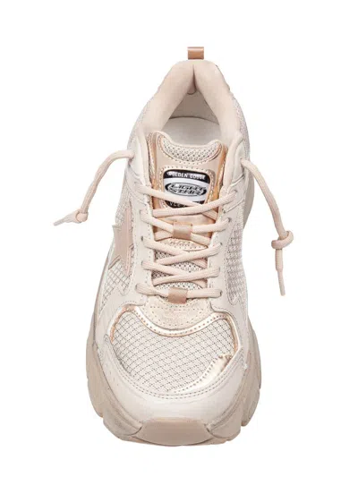 Golden Goose Lightstar Leather And Mesh Sneakers Colour Taupe In Gray