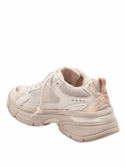 Golden Goose Lightstar Leather And Mesh Sneakers Colour Taupe In Gray