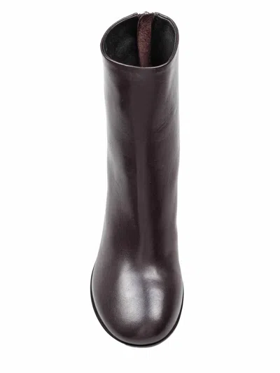 Agl Attilio Giusti Leombruni Softy Curvy Leather Ankle Boots In Dark Brown In Brown