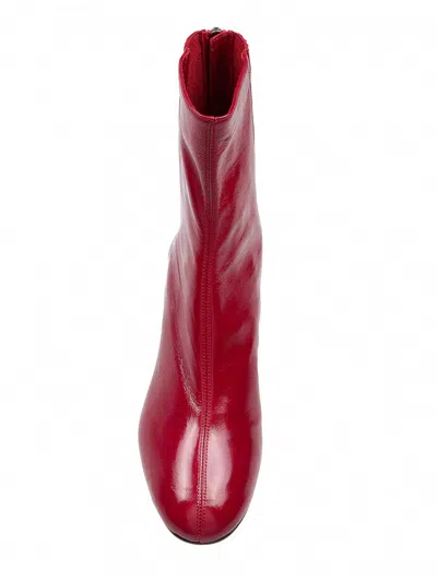 Aquazzura Sain Honore Bootie 50 In Nappa Gloss Color Red In Red