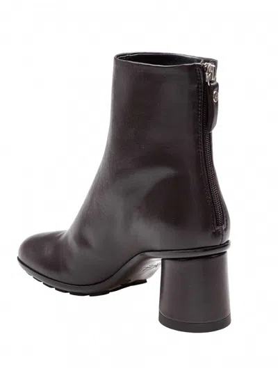 Agl Attilio Giusti Leombruni Softy Curvy Leather Ankle Boots In Dark Brown In Brown