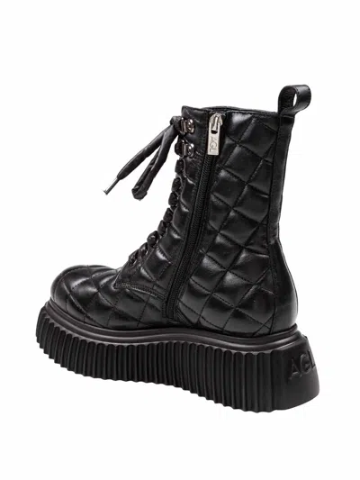 Agl Attilio Giusti Leombruni Quilted Leather Softy Lowboot Ankle Boot In Black Color In Black