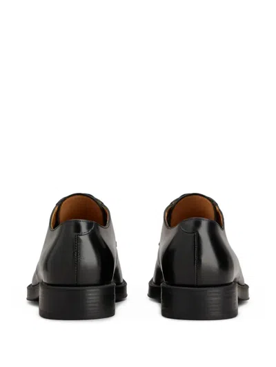 Tod's Polished Leather Lace-up Shoes With Rounded Toe In Black