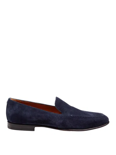Dolce & Gabbana Logo-embellished Suede Loafers In Blue