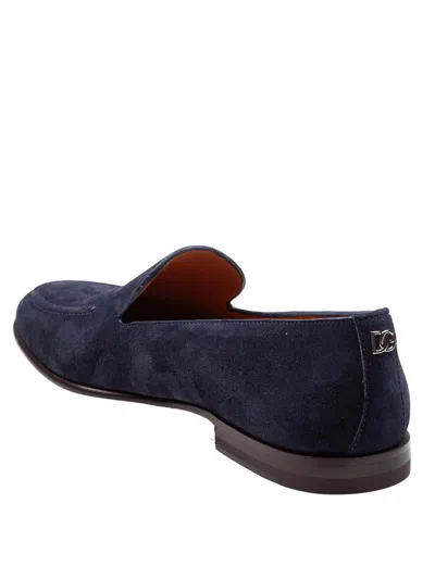 Dolce & Gabbana Logo-embellished Suede Loafers In Blue