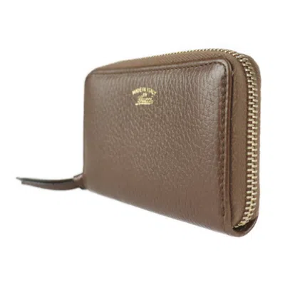 Pre-owned Gucci Brown Leather Long Wallet (bi-fold) ()