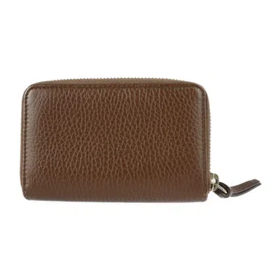 Pre-owned Gucci Brown Leather Long Wallet (bi-fold) ()