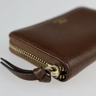 Pre-owned Gucci Brown Leather Long Wallet (bi-fold) ()