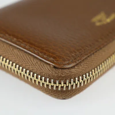 Pre-owned Gucci Brown Leather Long Wallet (bi-fold) ()