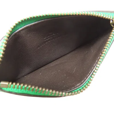 Pre-owned Gucci Green Leather Coin Purse/coin Case ()