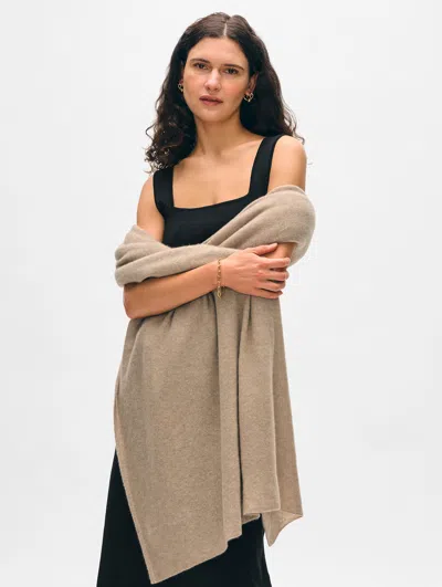 White + Warren Cashmere Travel Wrap In Taupe Heather In Brown