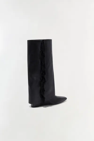Simkhai Women's Quinn Leather Fringe Boot In Black In Black