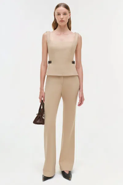 Simkhai Women's Windsor Belted Top In Light Camel In Brown