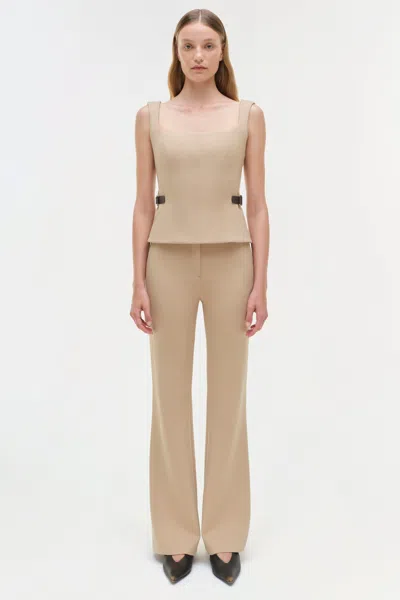 Simkhai Women's Windsor Belted Top In Light Camel In Brown