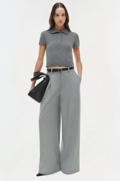 Simkhai Women's Wide Leg Clayton Wide Leg Pant In Heather Grey In Gray