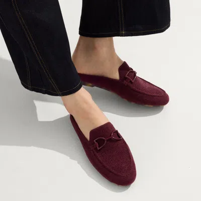Rothys The Revelvet Double Bit Loafer Mule In Red In Burgundy