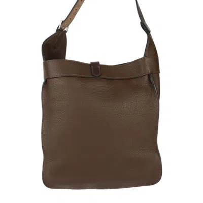 Pre-owned Hermes Brown Taurillon Clemence Leather Handbag Shoulder Bag Tote Bag ()
