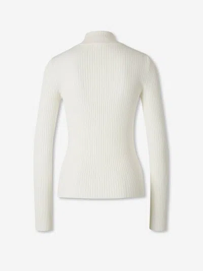 Courrèges High Neck Sweater In White
