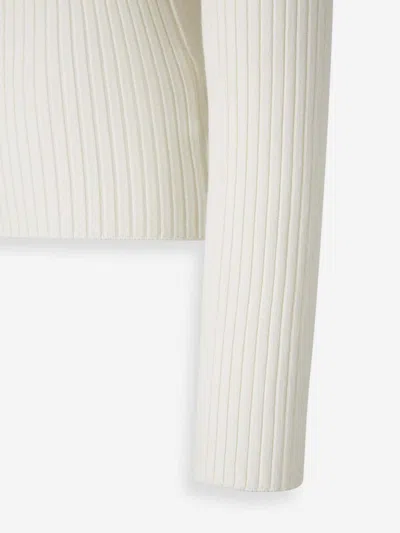Courrèges High Neck Sweater In White