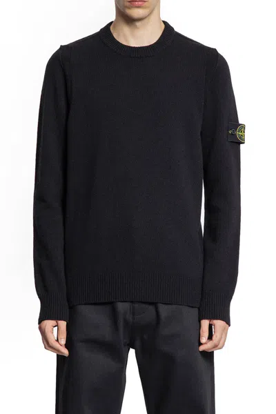 Stone Island Brushed Organic Cotton Sweatshirt In Black
