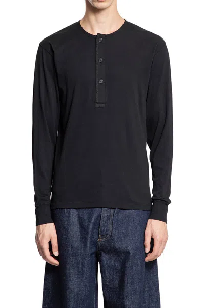 Tom Ford Ribbed Cotton T Shirt In Black