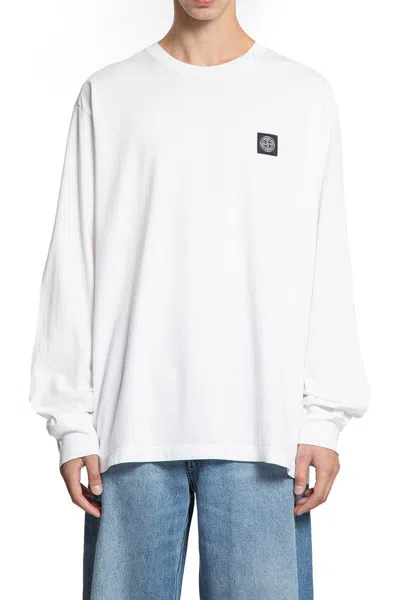 Stone Island Compass-motif T-shirt In White