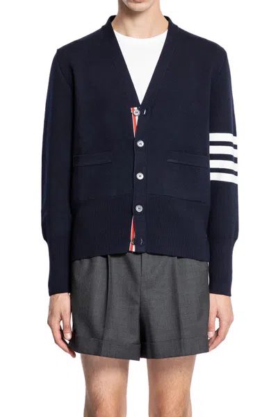 Thom Browne Milano Stitch 4-bar Cardigan In Blue