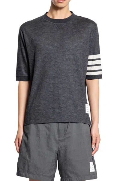 Thom Browne Wool Jersey 4-bar T-shirt In Gray