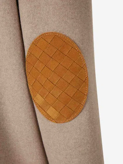 Bottega Veneta Dove Grey Wool Blend Cardigan In Brown