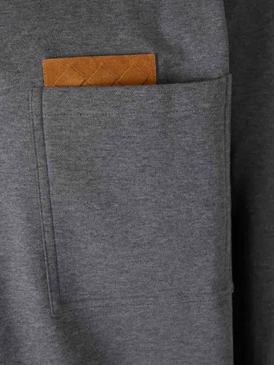 Bottega Veneta Mens Dark Grey Melange Melange Long-sleeve Cotton Polo Top Xl In Gray