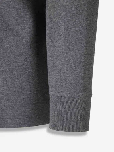 Bottega Veneta Mens Dark Grey Melange Melange Long-sleeve Cotton Polo Top Xl In Gray