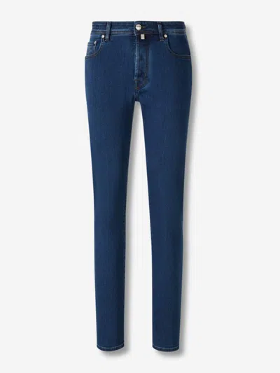 Jacob Cohen Button-fly Logo-patch Denim Jeans In Blue