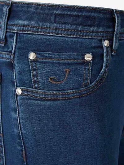 Jacob Cohen Button-fly Logo-patch Denim Jeans In Blue