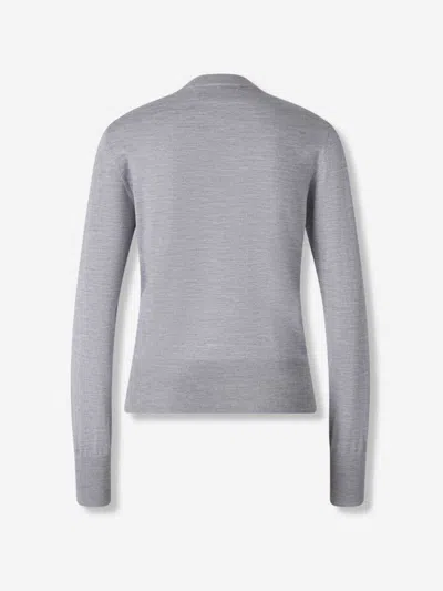 Ami Alexandre Mattiussi Crew Neck Long-sleeved Sweater In Gray